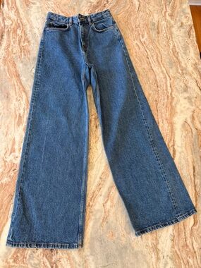 & other stories High-Rise Wide Leg Blue Denim Jeans size 26